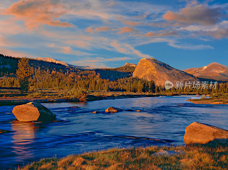 约塞米蒂国家公园Tioga Pass附近的Tuolumne草地